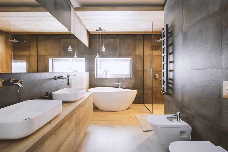 Our bathroom remodeling contractors installed state of the art sinks, bathtub, and toilets into this beautiful modern bathroom. Our client lives on the north end of Coquitlam.