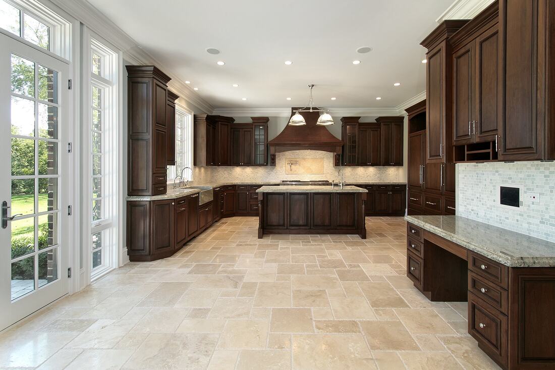 During this kitchen renovation, we installed tile flooring to complete the look.